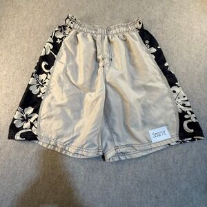Favant Mens Board Shorts Large Tan Black Hawaiian‎ Hibiscus Floral Swim Trunks